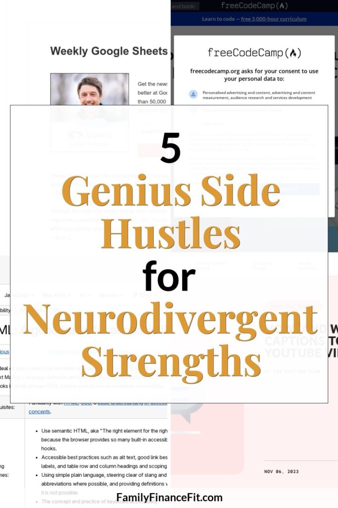 5 Flexible Side Hustle Jobs That Play to Neurodivergent Strengths Pinterest Pin Image