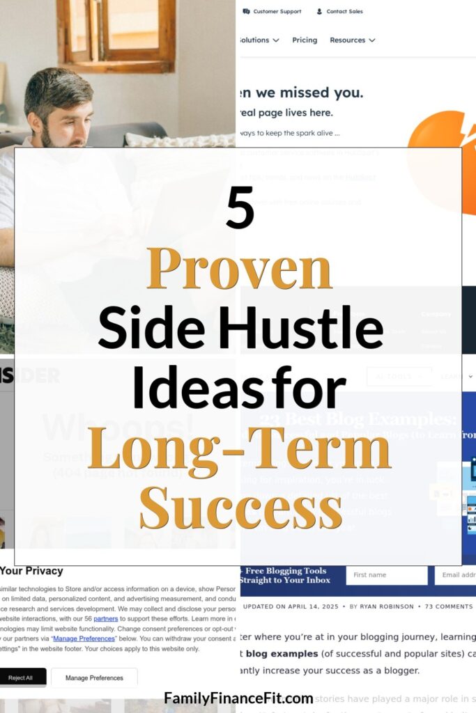 5 Proven Business Ideas for Long-Term Side Hustle Success Pinterest Pin Image