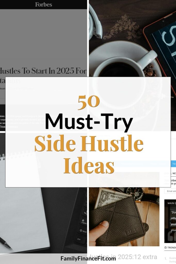 50 Side Hustles List Pinterest Pin Image