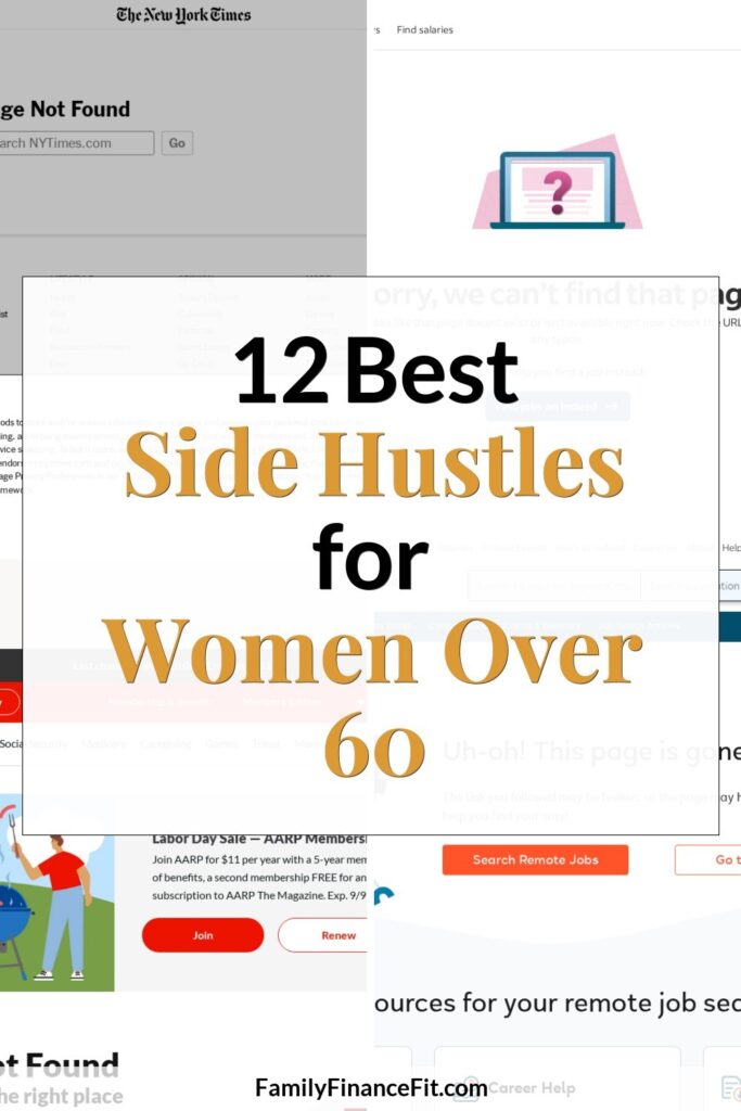 Best Side Hustles and Jobs for Women Over 60 Pinterest Pin Image