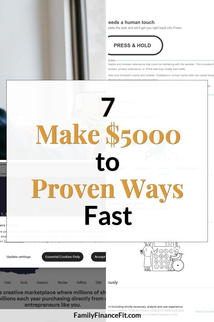 How to Make $5,000 in a Month: A Seven-Step Guide to Side Hustle Success Pinterest Pin Image