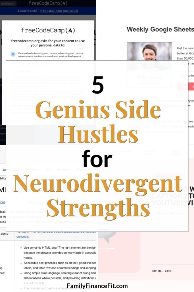 5 Flexible Side Hustle Jobs That Play to Neurodivergent Strengths Pinterest Pin Image
