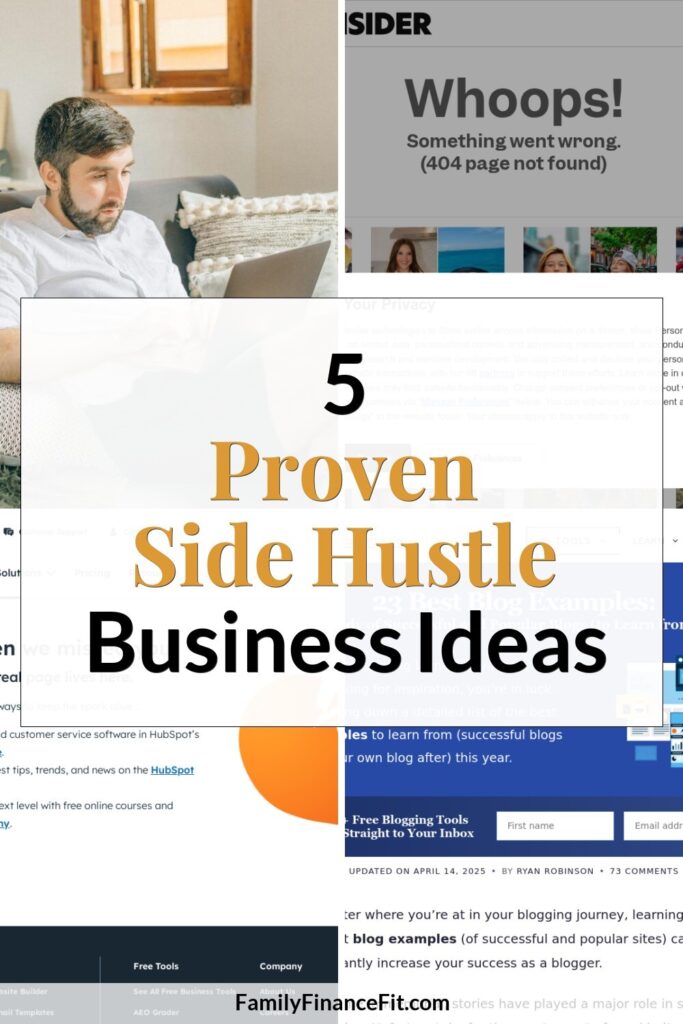 5 Proven Business Ideas for Long-Term Side Hustle Success Pinterest Pin Image