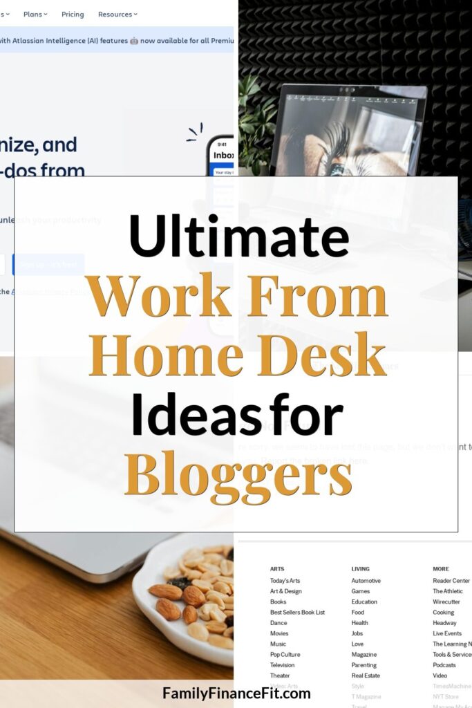 How to Create a Winning Work From Home Desk Setup for Blogging & Online Business Pinterest Pin Image