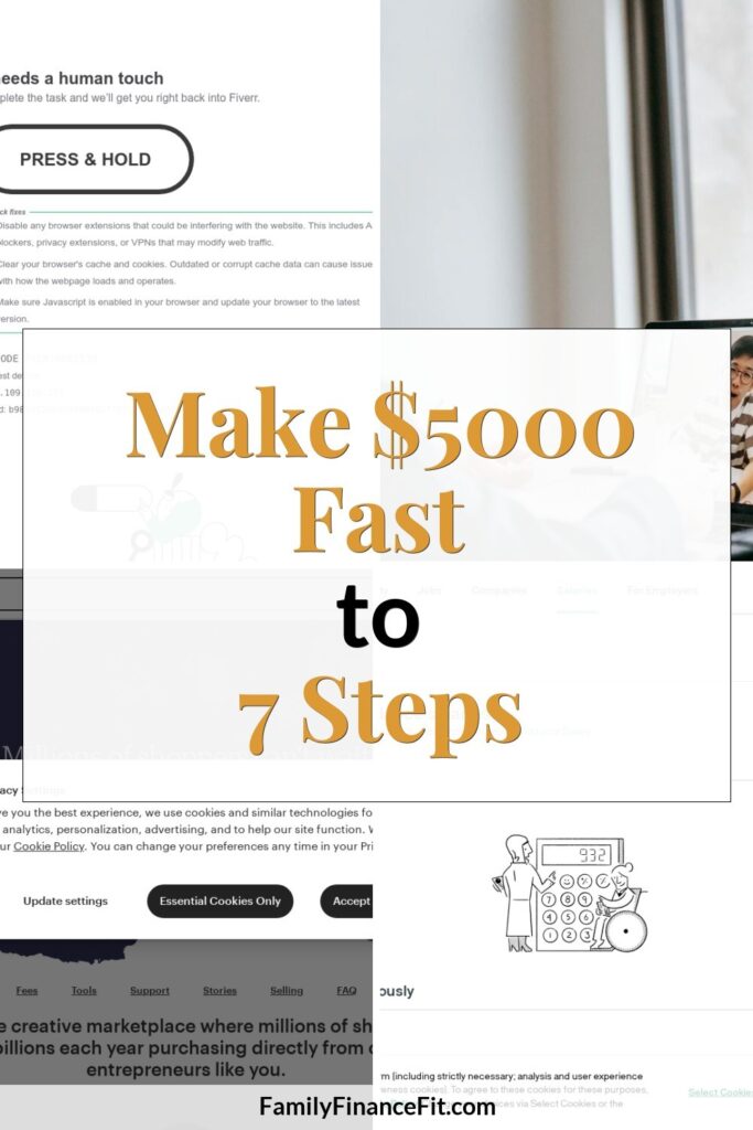 How to Make $5,000 in a Month: A Seven-Step Guide to Side Hustle Success Pinterest Pin Image