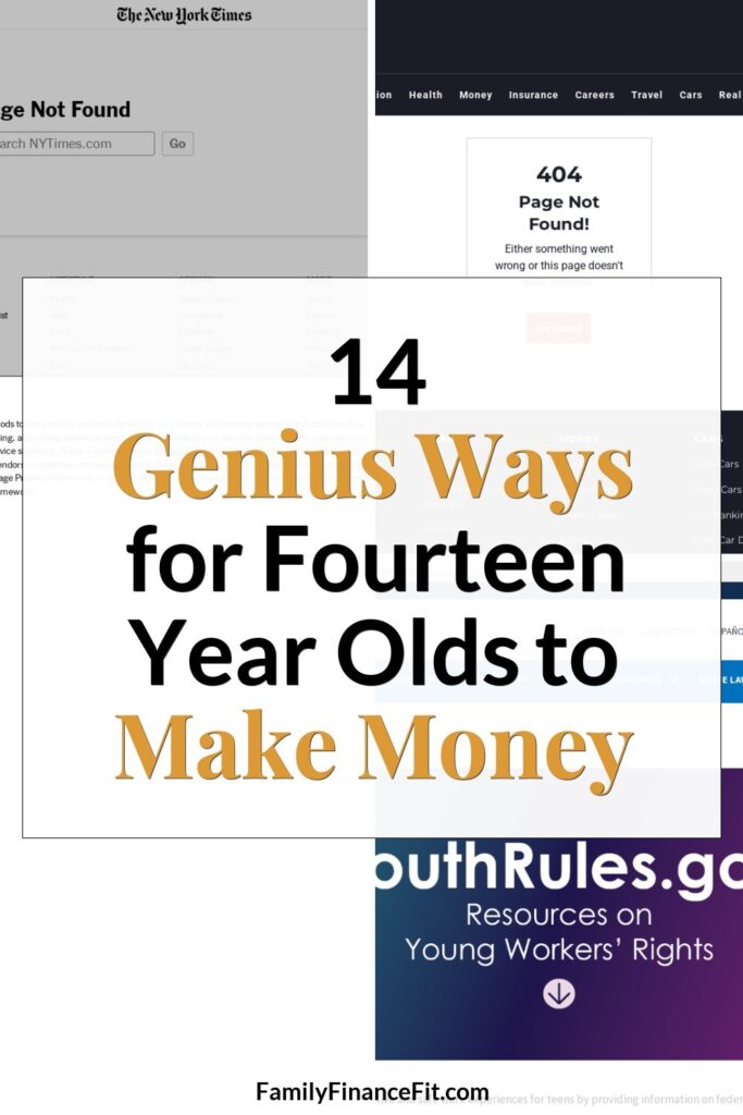 Jobs for Fourteen Year Olds: Smart Ways to Make Money Pinterest Pin Image