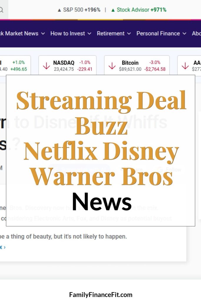 Netflix Disney Warner Bros. Streaming Deal Speculation Draws Attention as Disney Stock Trends Pinterest Pin Image